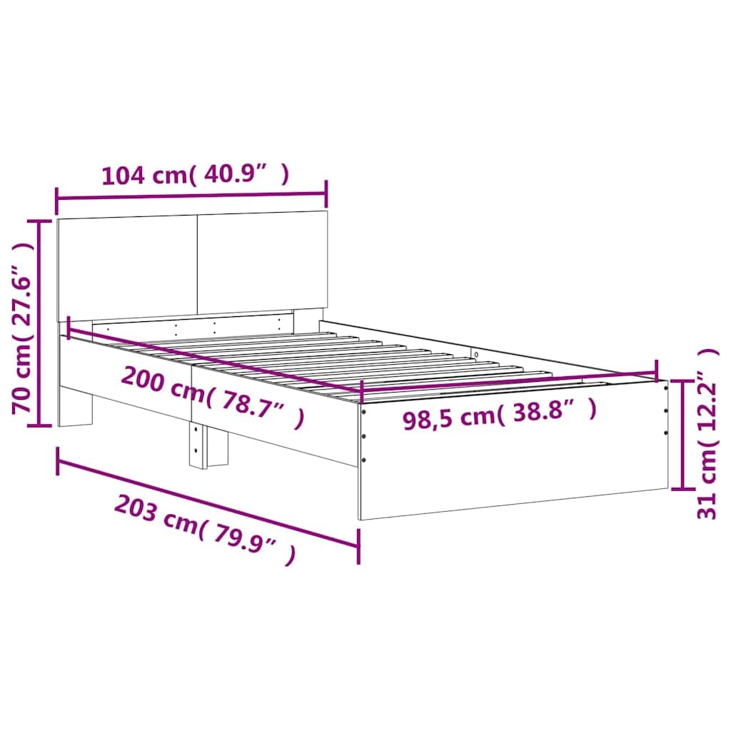 Bedframe met hoofdeinde Artisan Eiken 100 x 200 cm