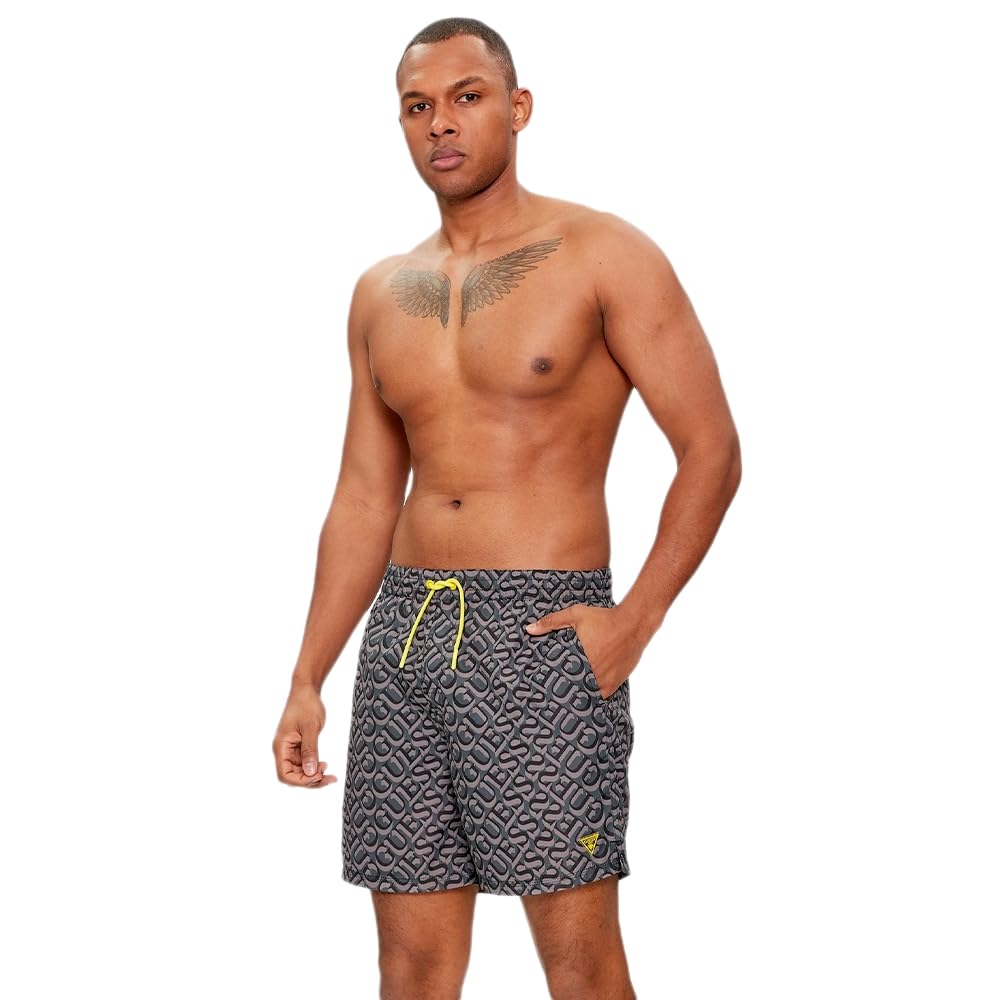 Guess Costume da bagno uomo con stampa logo marca F4GT06 WG2A2 P9WN
