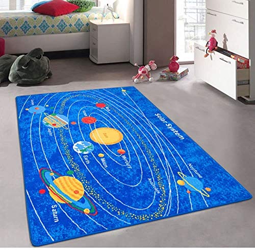 champion rugs CR Kids/Baby Room/Daycare/Classroom/Playroom Outer Space Solar System Area Rug (5 Feet X 7 Feet)
