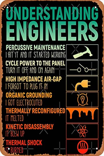 Vintage Understanding Engineers Poster Metal Sign Retro Home Decorative Vintage