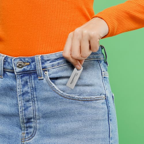 Image of Amazon Basics 128 GB Flash Drive | USB 2.0 M Series | Temperature, Shock and Vibration Resistant | Metallic Silver