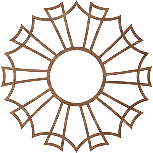 Image of Ekena Millwork 30 inchOD x 10 1 /2 inchID x 3 /8 inchT Augustus Wood Fretwork Pierced Ceiling Medallion, Walnut