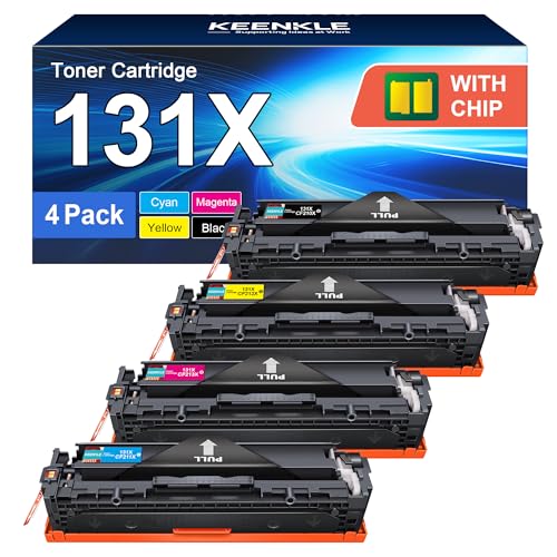 KEENKLE 131 Cartuchos de tóner compatibles para HP 131A CF210A 131X CF210X CF211X CF213X CF212X para LaserJet Pro 200 Color MFP M276nw M276n M251nw CP1215 CP1515n (Negro, Cian, Amarillo y Magenta, 4