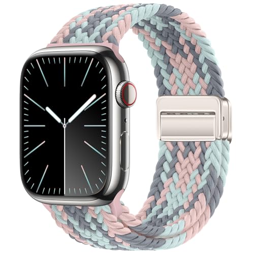 Image of Qimela Sport Loop Compatible with Apple Watch Band 38mm 40mm 41mm 42mm 44mm 45mm 46mm 49mm for Women Men,Magnetic Strap Stretchy Braided Wristband for iWatch Series 11 10 9 8 7 6 5 4 SE Ultra 3 2 1
