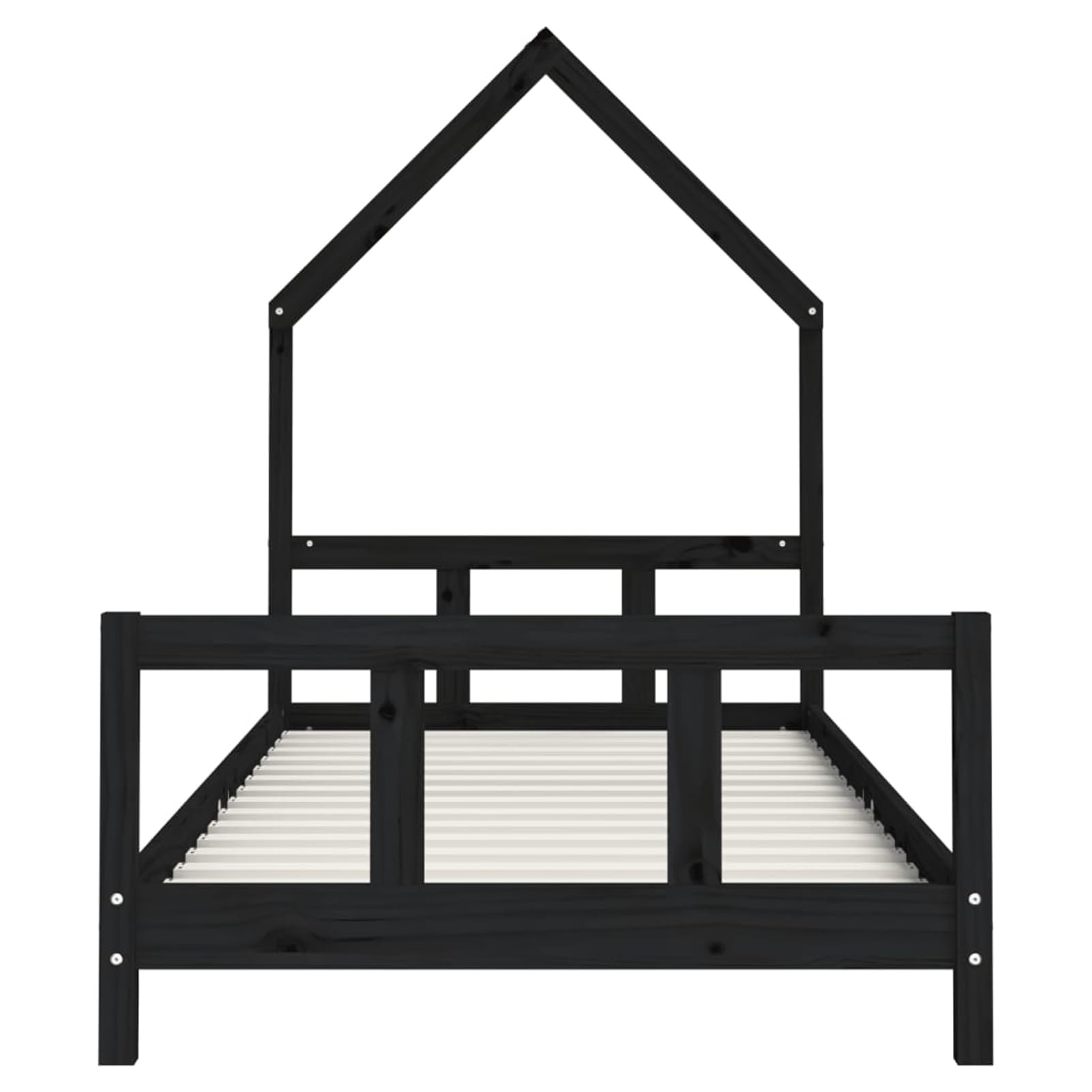Holz Kinderbett Hausform Schwarz 205,5x95,5x136cm für Kinder ab 4 Jahren Model834569