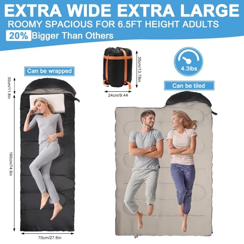 Heated Sleeping Bag, Electric Warm Bag Pad with 3 Adjustable Heating Levels, USB Powered Heating Pads Adjustable Hood, 0 Degree Camping Sleeping Bag Keep Warm for Cold Weather Outdoor Hiking miniatura 2