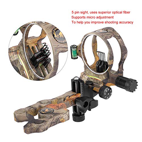 Mira composta de arco de tiro Arco composto de mira com luz de brilho ajustável Conjunto de mira de