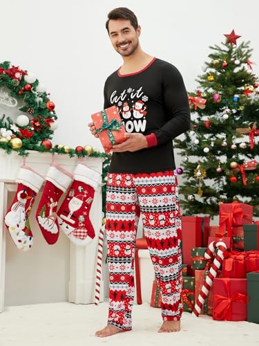 HONG HUI Matching Christmas Family Pajamas Set Holiday Santa Claus 2Pcs PJS Set2