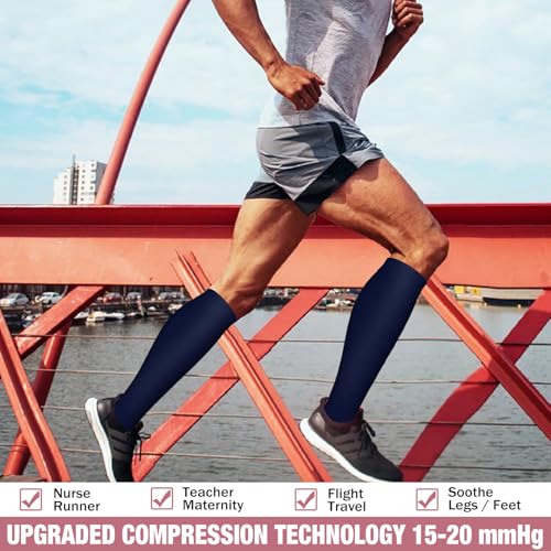 Image of Compression Socks for Women & Men Circulation (6 Pairs) 15-20 mmHg is Best Support for Athletic Running,Nurse