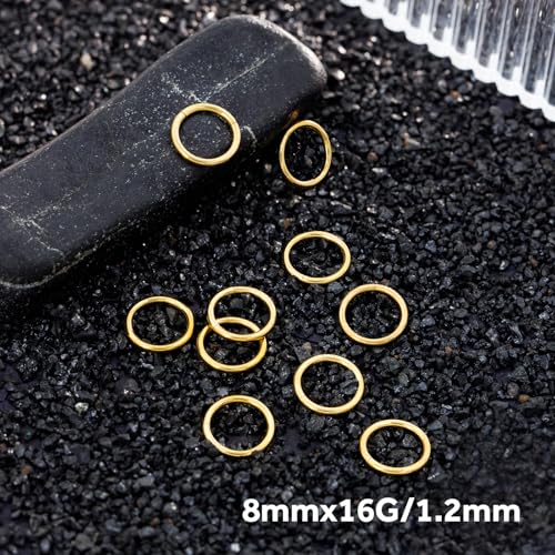 10pcs Stack Nose Rings Hoop, 316L Stainless Steel Helix Piercing Jewelry, Cartilage Earrings, Tragus Daith Rook Piercing Jewelry Septum Ring 16G3