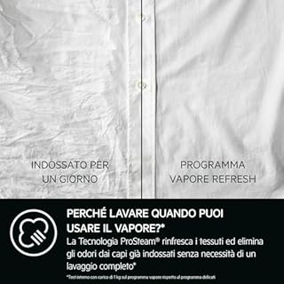 AEG Lavatrice LR7FG84B4 Serie 7000 ProSteam – Carica Frontale, 8 kg, Classe A, 1400 giri, Tecnologia PreciseWash, MixLoad 69min, Programma Hygiene, Display LCD Touch, Bianco