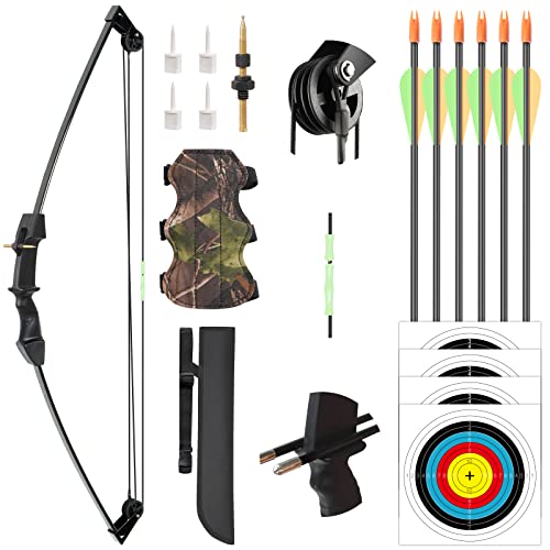 ASDW Archery Kids Bow Set Compound Youth Gift Bow Sports Hunting Set Outdoor Practice Target Kids Bow Right and Left Hand Bow Set Birthday Gift Bow for Age 6 to 12