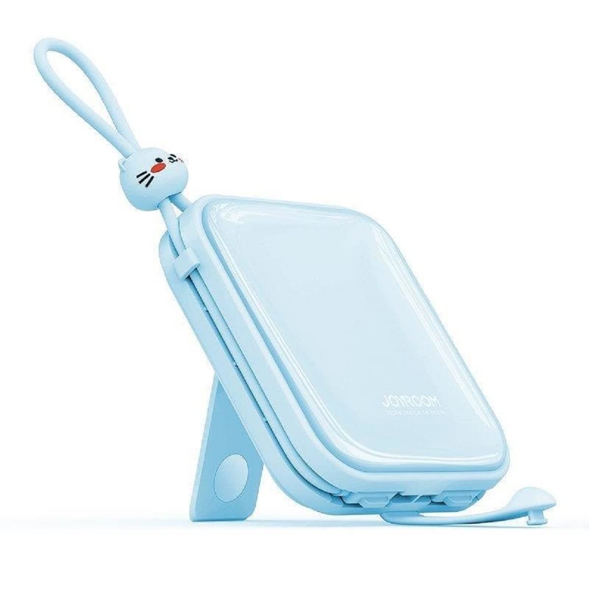 Powerbank z kablem USB C i iPhone i stojakiem Cutie Series 10000 mAh 22,5 W (JR-L008) niebieski