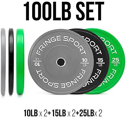 Color Bumper Plate Sets/Virgin Rubber w/Steel Insert/Low Odor + Dead Bounce/Crossfit, Olympic Weightlifting, Strength Training Equipment