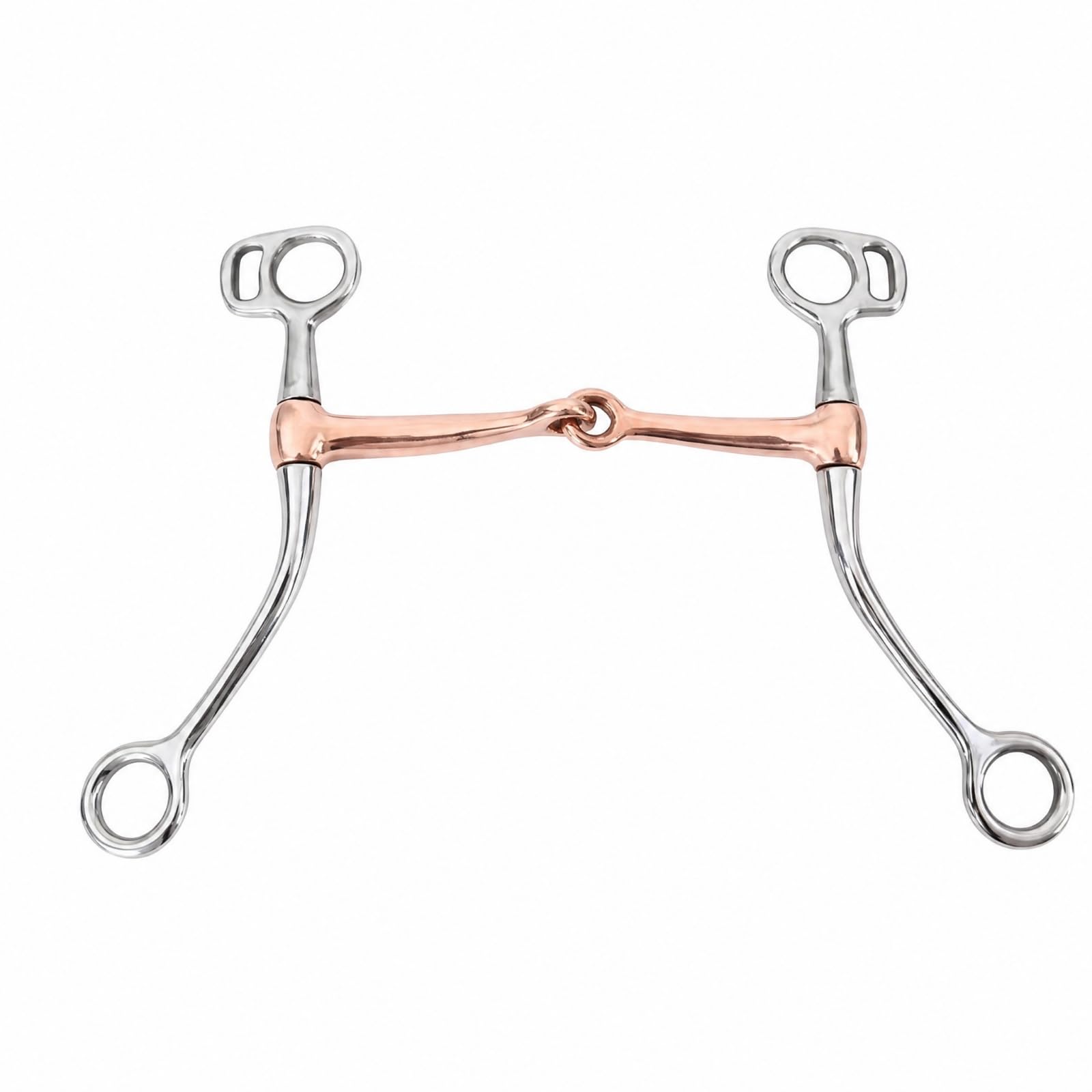 Gebiss mit drehbarer Mitte drehbar Gebiss mit gebogenen Schenkeln und Ringansätzen gelenkig Dynamic RS Wassertrense für Reiten, Training