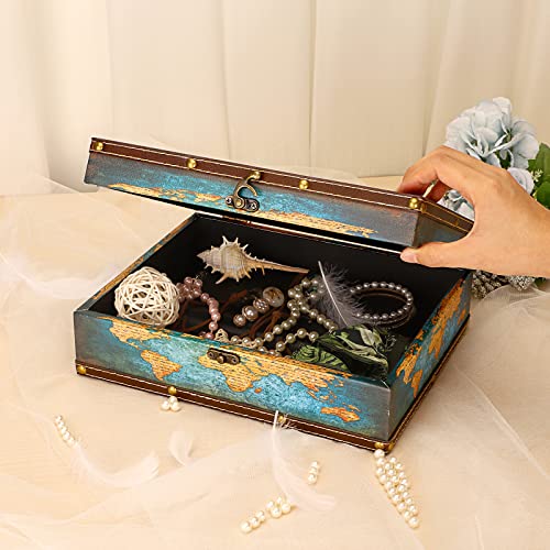 Elldoo LONI6C-US783 Decorative Treasure Chest Box, Wooden + Pu Leather Storage Box thumb #4