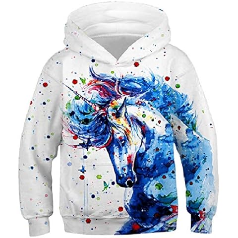 Fanient Sudadera de Manga Larga Caballo para niñas Cover