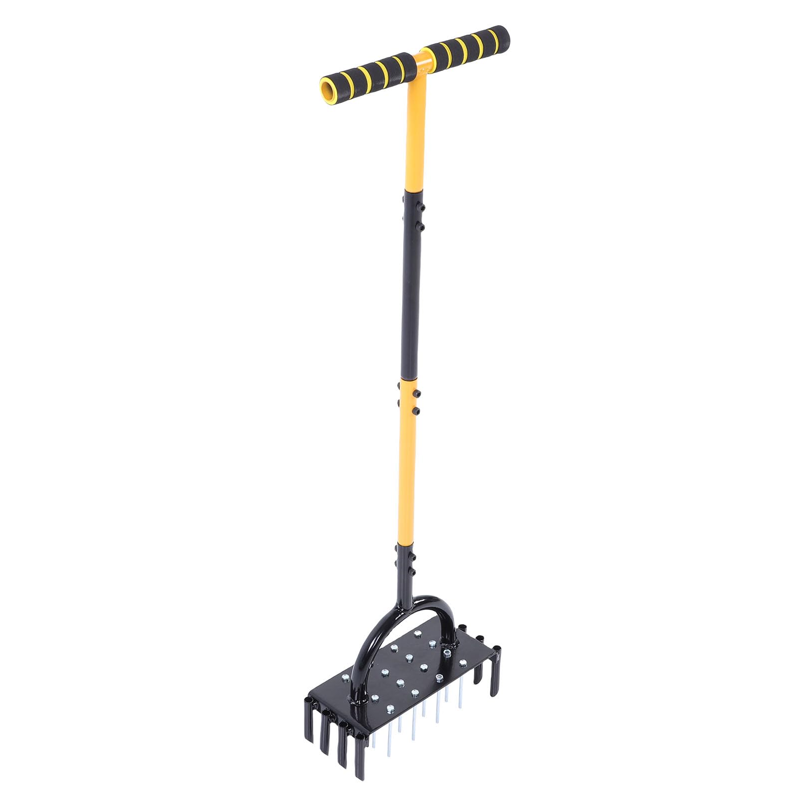CHICIRIS Aerator do Trawnika z 16 Kolcami Ergonomiczna Konstrukcja ze Stali Węglowej Skutecznie Napowietrza glebę w Ogrodzie i na Podwórku 38,6 Cala