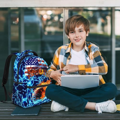 American Football Backpack For Boys Girls School Backpack for Kids Children Teens Elementary Middle School Students Bookbag Large Capacity Football Schools Bag Ages 6-18 Travel Back Pack4