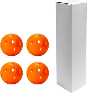 HEAVENGLOW Indoor Pickleball Balls 26 Holes Hard Hollow Ball for Pickleball Accessories Orange 4pcs | Tennis & Racquet Spo... Price In India