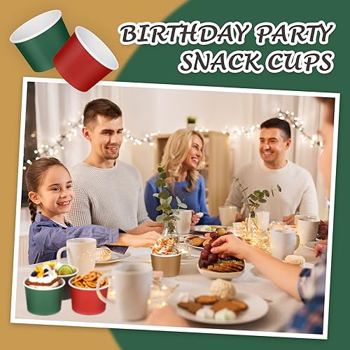 Image of Nuenen 300 Pcs 8 oz Summer Ice Cream Paper Cups Bulk Disposable Dessert Cups Solid Color Paper Dessert Bowls for Snack Sundae Spring Party Favors Ice Cream Bar Supplies (Bright Color)
