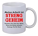 Netspares 119188545 Kaffee Tasse Streng Geheim Kaffeebecher Geschenk Büro Arbeit, Weiß