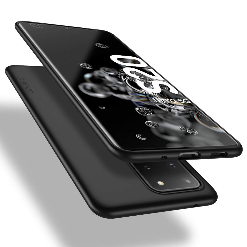 X-level for Samsung Galaxy S20 Ultra Case, Slim Fit Soft TPU Ultra-Thin Phone Cover Matte Finish Coating Phone Case for Samsung S20 Ultra 5G-Black