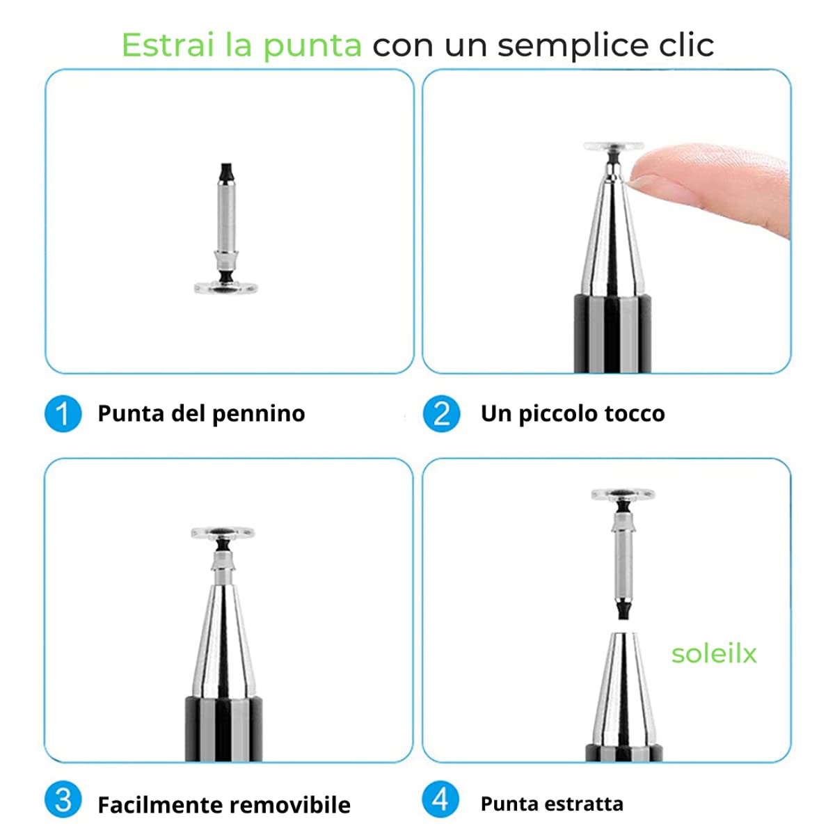 Penna per Tablet Universale Touch Screen Compatibile con Apple Pencil iPhone iPad Android