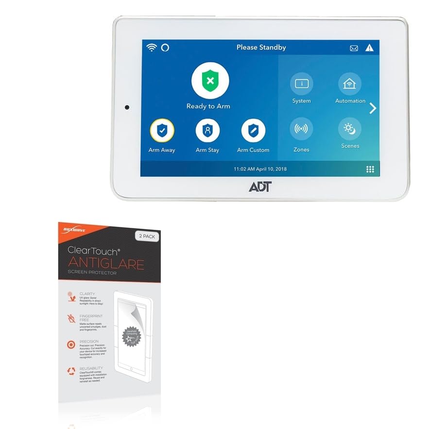 BoxWave Screen Protector Compatible with ADT Command Secondary Color Touchscreen - ClearTouch Anti-Glare (2-Pack), Anti-Fingerprint Matte Film Skin