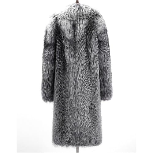 Men's Faux Mink Fur Length Coat Trendy Fuzzy Fox Fleece Jacket Winter Warm Fur Long Sleeve Coats3