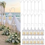 Novabright 12 Pcs Wedding Lanterns Aisle Decor with Shepherd Hook, White