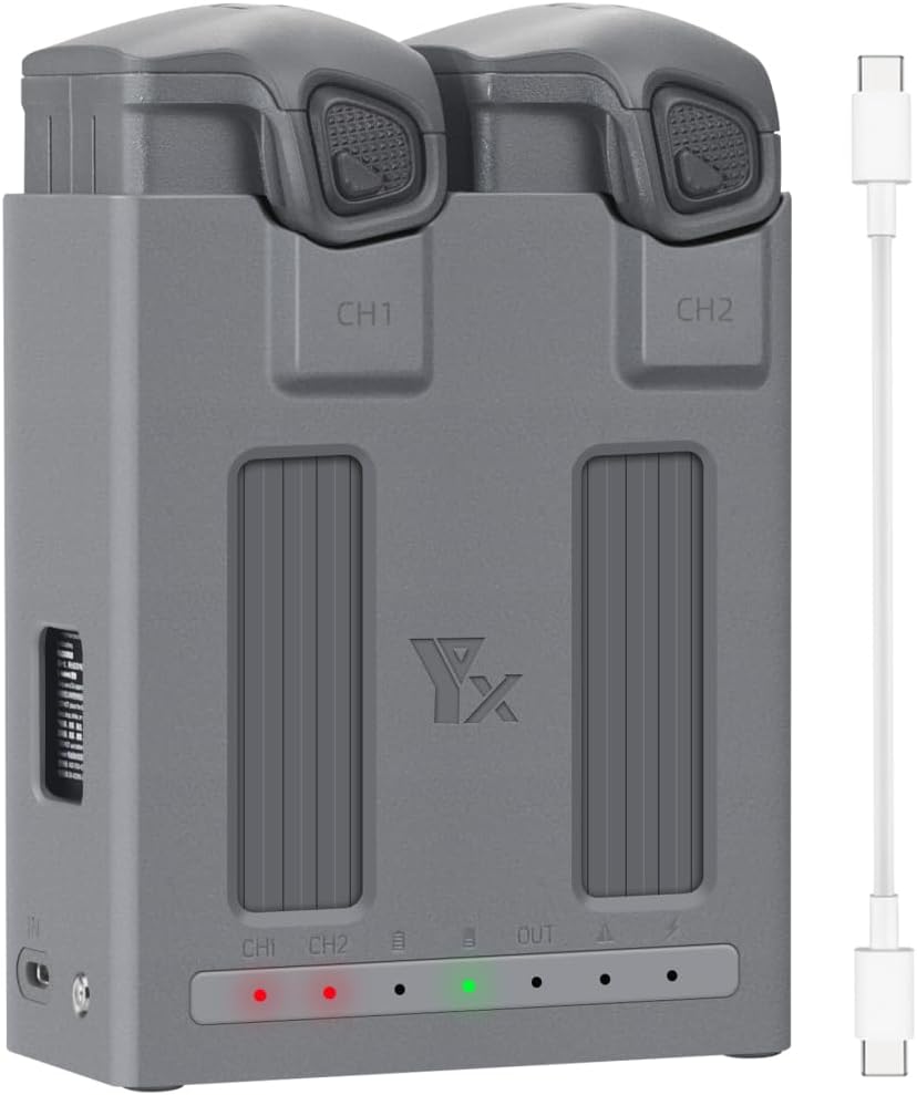 Two-Way Battery Charging Hub for DJI Mavic 4 Pro, Battery Manager Recharge up to 2 Batteries, Power Adapter, Compact and Portable, Power Bank