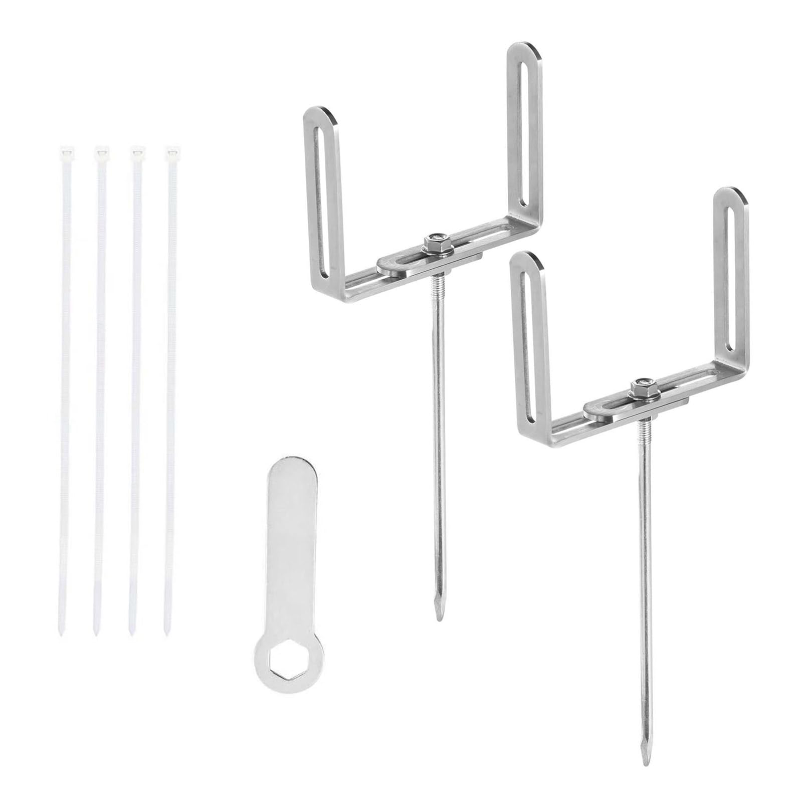 Pangboer 15Cm 2Pcs Adjustable Gutter Extension Bracket Outdoor Rain Gutter Stake Extension Rustproof Anchors For Pipe Supports Rainwater Downspout Bracket