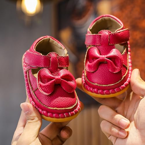 WUIWUIYU Baby Girls Toddlers Closed Toe Summer Sandals Soft Athletic Bow Sandals Outdoor Learn Walker Shoes2
