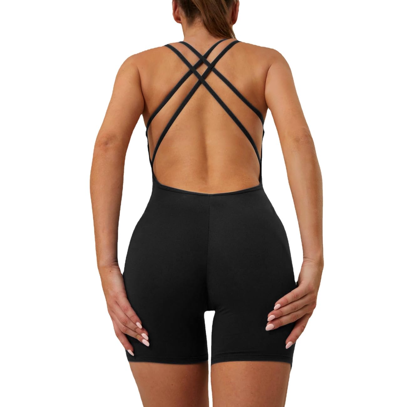 KOEMCY Mujer Deportivo Mono Sexy sin Espalda Jumpsuit Una Pieza Delgado Monos Yoga Gym Fitness Entrenamiento Bodycon