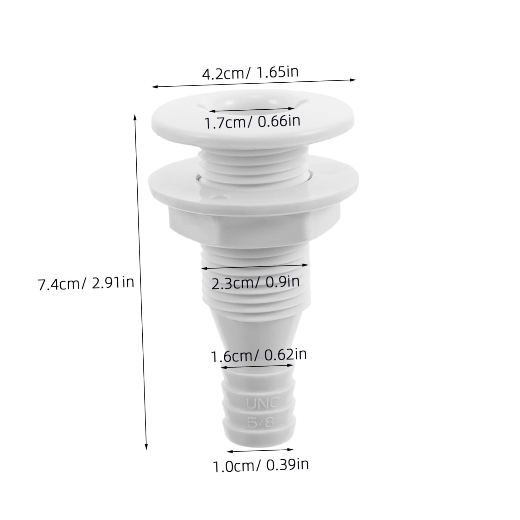 BESTonZON Marine Drain Boat Hose Fitting Marine Water Outlet Drain Boats Fitting Marine Scupper Drain Water Outlet Fitting Thru-Hull Drain Vent Bilge Pump Thru-Hull Fitting Plastic White