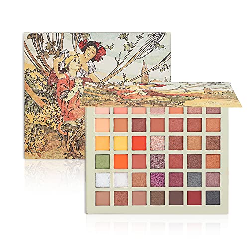 Highly Pigmented Eyeshadow Palette,42 Colors Eye Makeup Matte Shimmer Metallic Rainbow Eyeshadow Pallet Long Lasting Blend Natural Waterproof Eyeshadow Powder