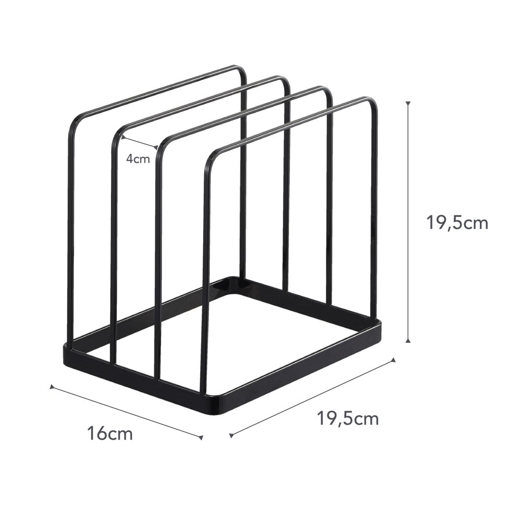 YAMAZAKI 5053 TOWER Tray Stand, black, Steel, 19.5 x 16 x 19.5 cm