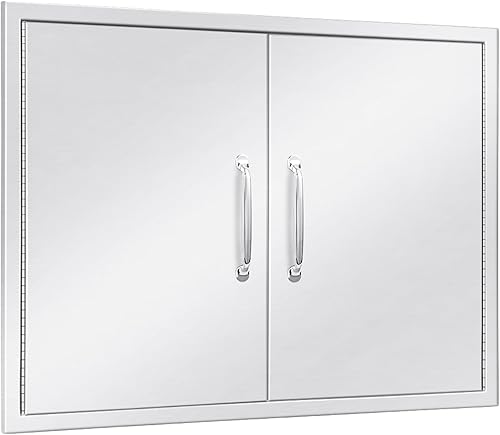 Karpevta Puerta de cocina al aire libre 31 pulgadas de ancho x 24 pulgadas de alto, puerta de acceso doble barbacoa gabinete de barbacoa 31 W x 24 H