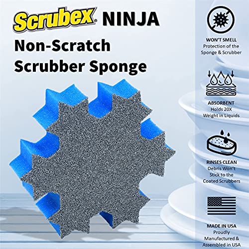 Image of Ninja Non-Scratch Odor Resistant Scrubber Sponge, 4 Count