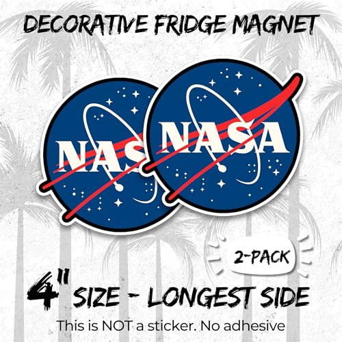 Imán decorativo divertido NASA, 2 unidades de 4 pulg miniatura 2