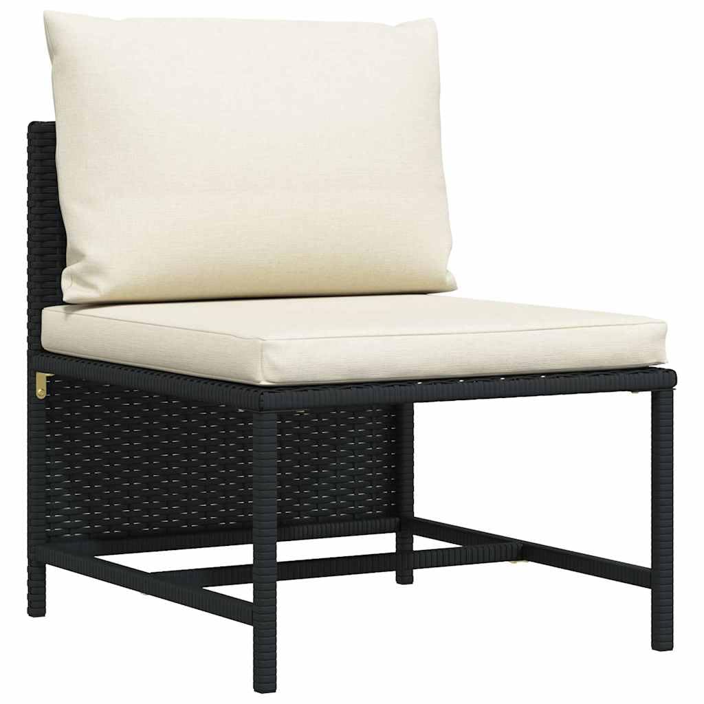 Divano da giardino a 3 posti con cuscini sfoderabili, struttura in acciaio e rattan PE impermeabile per terrazza o patio, mobile da esterno comodo e facile da pulire
