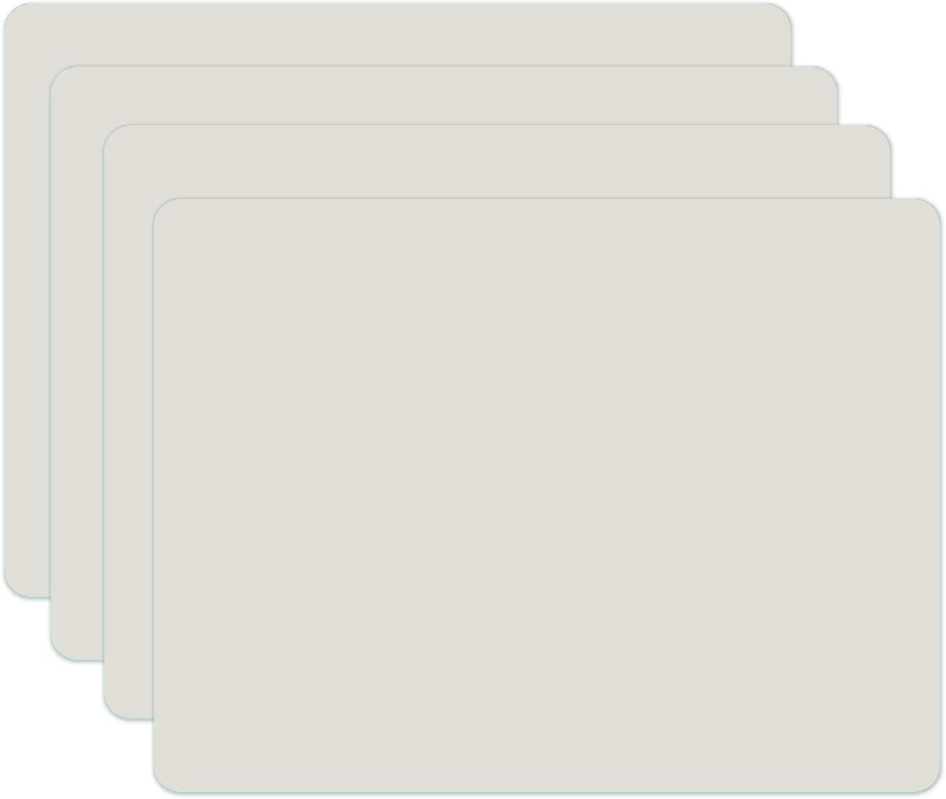 silicone placemats, food-grade non-slip waterproof, dining, stain resistant, countertop protector, kitchen counter mat, heat resistant, baking mat dishwasher safe (15.7x11.8inch-4pack, white gray) 15.7x11.8inch-4pack white gray