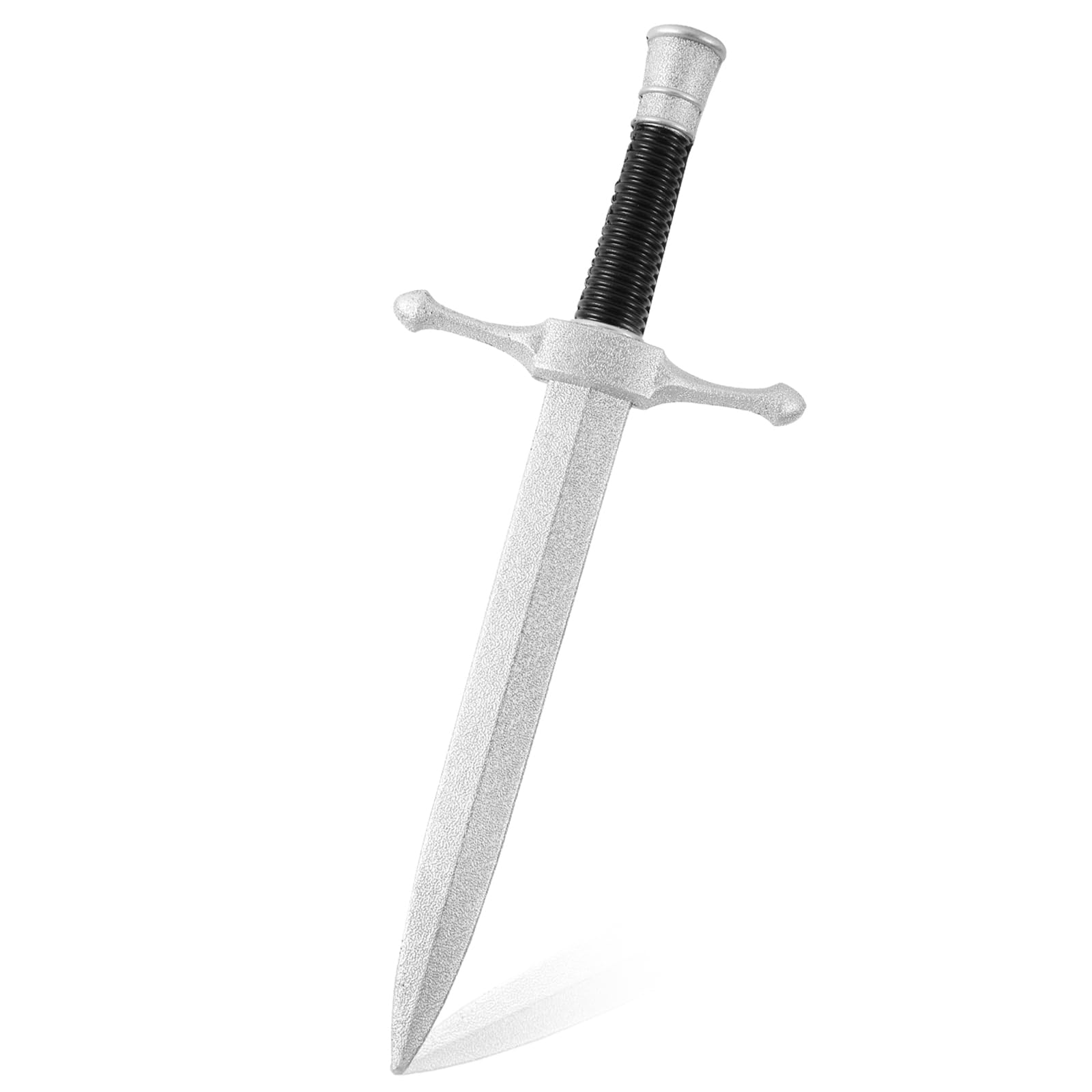 Photo 1 of 16" PU Foam Sword Prop -Medieval Knight Fake Dagger Role-Play Costume Accessory for Halloween Cosplay Kids and Adults (Black/Silver, One Piece)