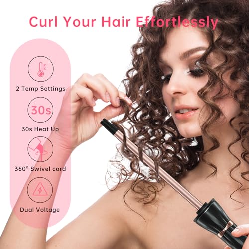 HIRAY 3/8 Ceramic Curling Iron with Adjustable Temperature for All Hair Lengths