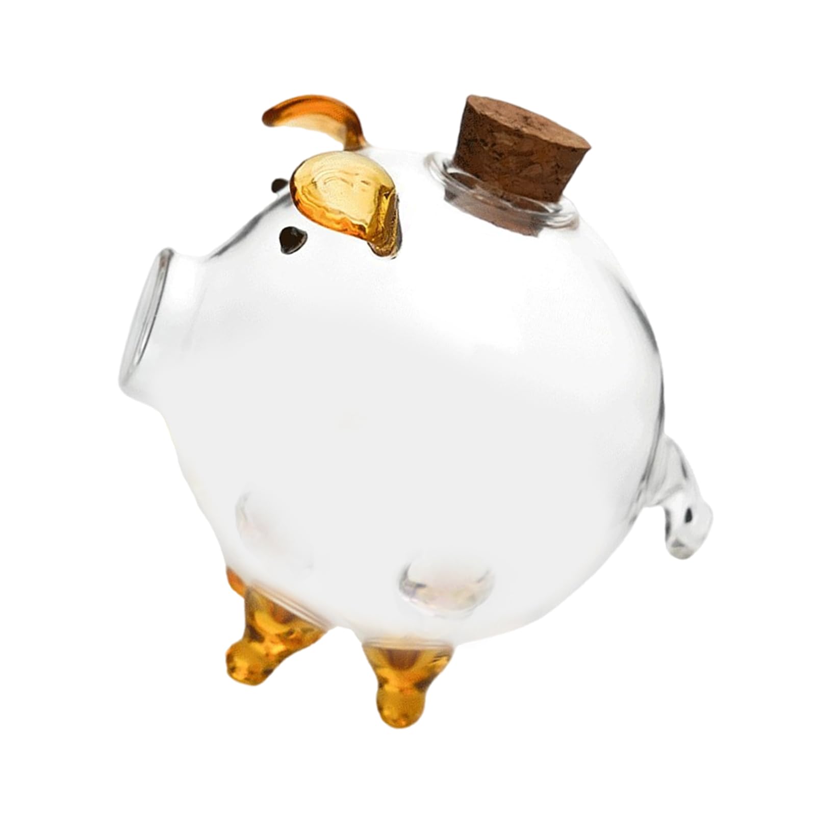 Clear Glass Piggy Box Gold Bean Storage Jar for Cash Savings Lovely Money Jar for Storing Coin and Others Gold Bean Storage