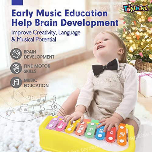 Image of Toyshine 2 in 1 Multicolored Key Keyboard Xylophone Piano, Preschool Kids Educational Knock Playing Musical Learning Instruments Toy for Baby Kids Girls Boys