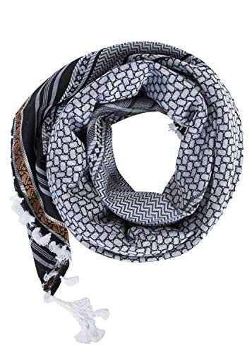Image of Merewill Cotton Shemagh Tactical Desert Wrap Keffiyeh Head Neck Arab Scarf For Men 49 inchx49 inch