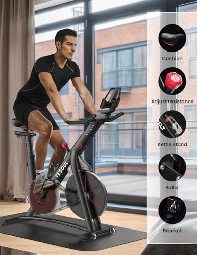 Image of Yesoul Black Exercise Bike for Home, Low Noise Indoor Cycling Bike for Home Gym Electric Stationary Bike with Tablet Mount & Comfortable Seat Cushion for Women Apartment Workout Bike for Fitness