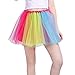 Produktbild InnoBase Tutu Damenrock Tüllrock 50er Kurz Ballet 3 Layers Tanzkleid Zubehör für Frauen Mädchen 8 Farben (Regenbogenfarbe)